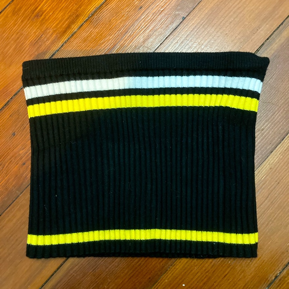 black tube top with neon stripe